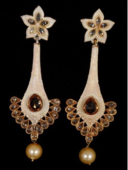 Reverse Ad Earrings With Meenakari Work